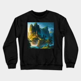 Church on the Edge of a Cliff - Lathander's Light Crewneck Sweatshirt